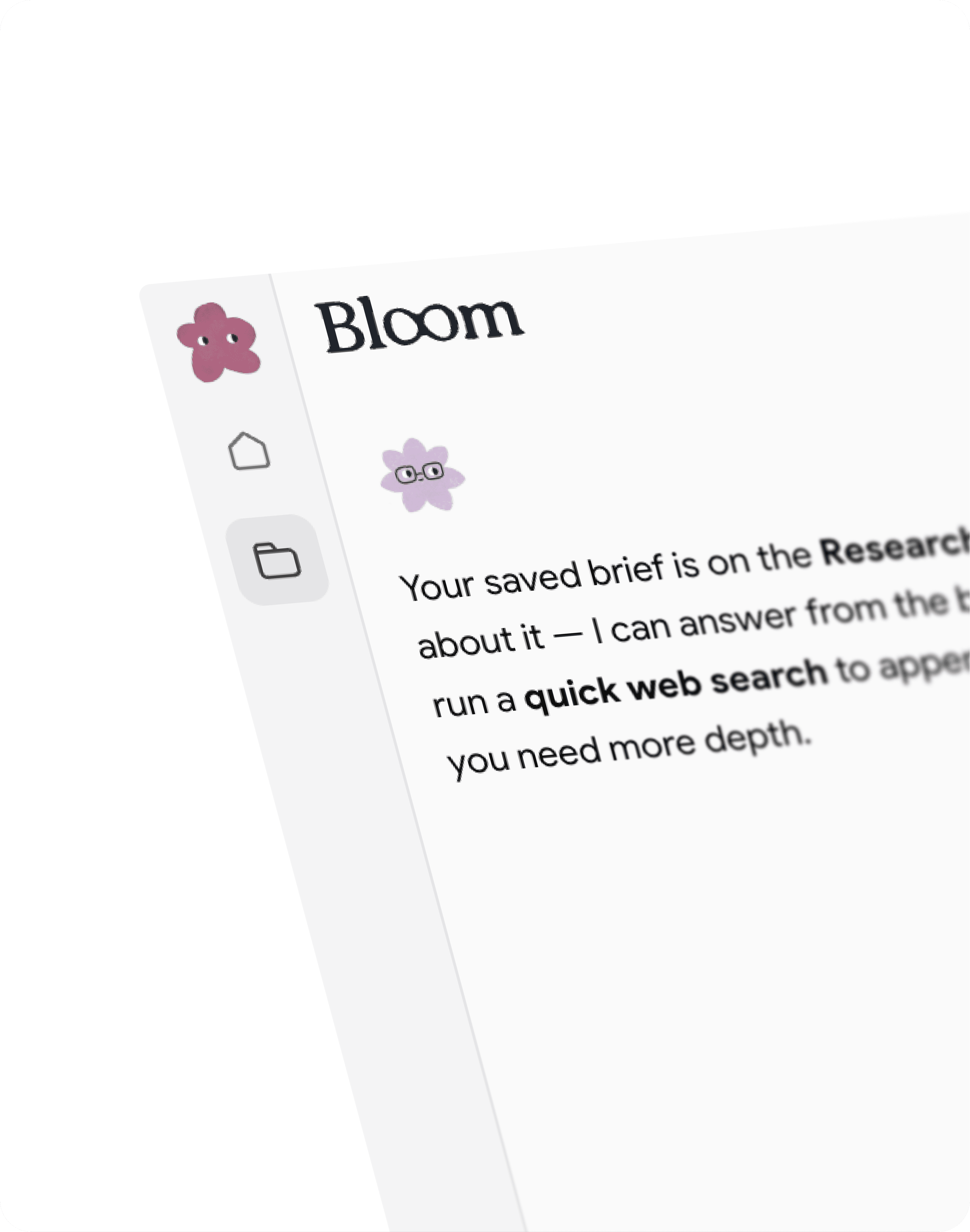 Bloom workspace — research assistant