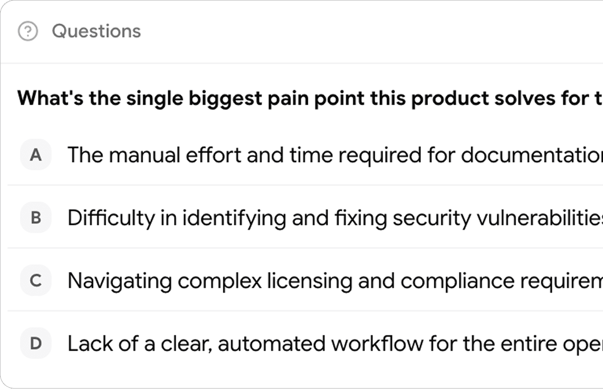 Example multiple-choice questions in Bloom